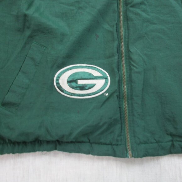 NFL Green Bay Packers Pro Line Starter Jacket Football Mens XL Green Hood Zipper - Picture 3 of 12